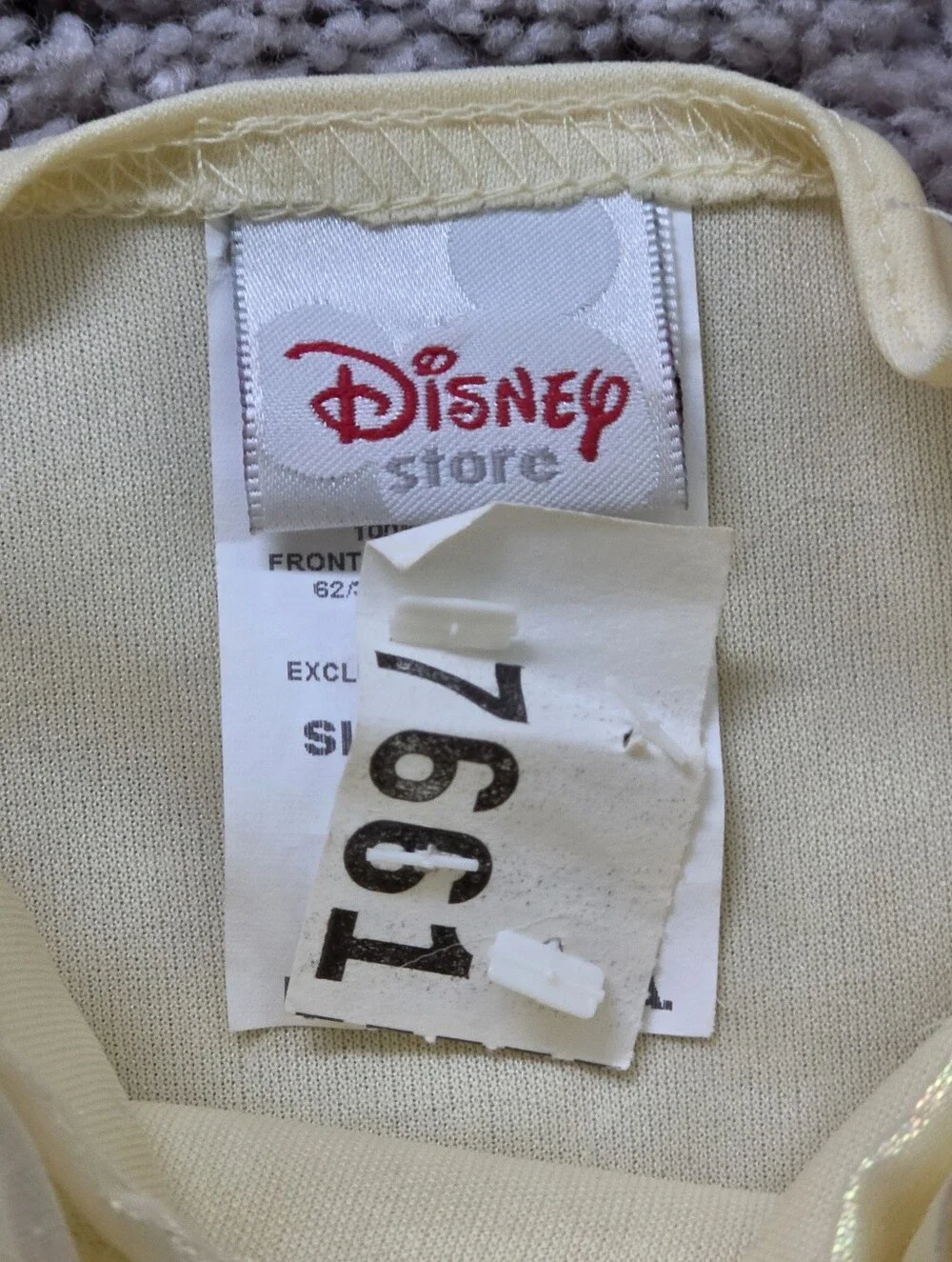 Vintage 2004 Disney Belle Princess Ball Costume Dress Shoes Tiara Gloves Sz. 4/5
